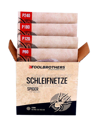 Metabo SXA 18 LTX 125 BL Ponceuse orbitale sans fil 18 V 125 mm (600146840) sans balais + 4x Set d'abrasifs filet Toolbrothers SPIDER + metaBOX - sans batterie, sans chargeur