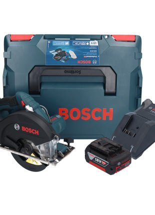 Bosch GKM 18V-50 Professional Akku Metall Handkreissäge 18 V 136 mm Brushless + 1x Akku 5,0 Ah + Ladegerät + L-Boxx - Toolbrothers