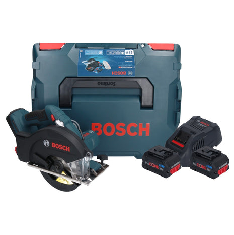 Bosch GKM 18V-50 Sega circolare professionale a batteria per metalli 18 V 136 mm brushless + 2x batteria ProCORE 8,0 Ah + caricabatterie + L-Boxx