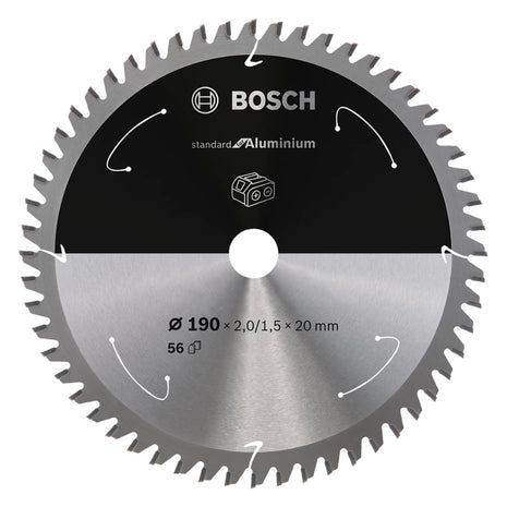 Bosch Professional Standard for Aluminium Kreissägeblatt 190 x 20 x 2 mm 56 Zähne ( 2608837770 ) - Toolbrothers