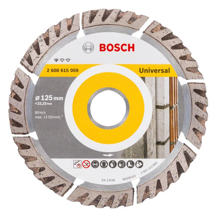Bosch Standard for Universal disque à tronçonner diamanté 125 x 22,23 mm ( 2608615059 ) pour béton, acier-béton, brique, calcaire et sable-pierre