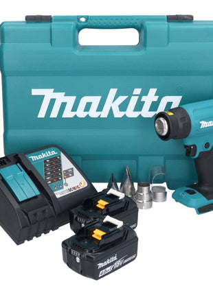 Makita DHG 181 RMK Akku Heißluftgebläse 18 V 150 - 550°C + 2x Akku 4,0 Ah + Ladegerät + Koffer - Toolbrothers