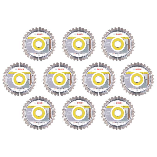 Bosch Diamant Trennscheibe Set 10x Best for Universal 125 x 22,23 mm ( 10x 2608603630 ) - Toolbrothers