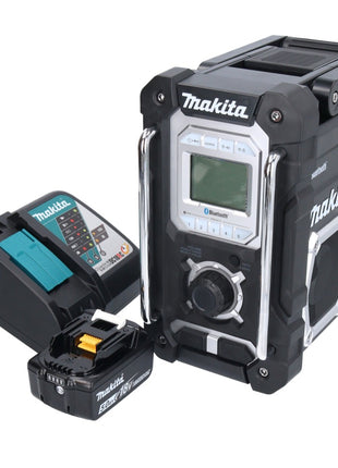 Makita DMR 108 RT1 Radio à batterie 10,8 V - 18 V Bluetooth IP64 + 1x batterie 5,0 Ah + chargeur