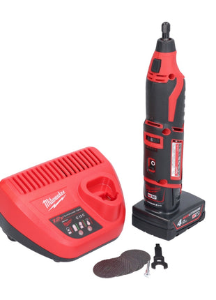 Outil rotatif à batterie Milwaukee C12 RT-401 12 V + 1x batterie 4,0 Ah + chargeur