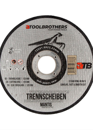 Metabo W 18 L 9-125 Quick Akku Winkelschleifer 18 V 125 mm ( 602249840 ) + metaBOX + Toolbrothers MANTIS Trennscheiben- Set - ohne Akku, ohne Ladegerät - Toolbrothers