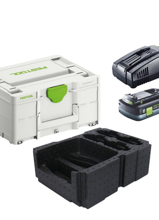 Festool Energie Set 1x BP 18 Li 4,0 Ah HPC-ASI Akkupack 18V 4,0 Ah HighPower ( 205034 ) + SCA 16 Schnellladegerät 10,8 V - 18 V ( 576953 ) + Systainer - Toolbrothers