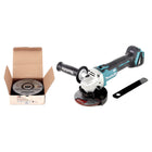 Amoladora angular inalámbrica Makita DGA 506 Z 18 V 125 mm sin escobillas solo + juego de discos de corte Toolbrothers MANTIS - sin batería, sin cargador