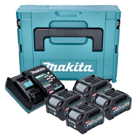 Kit de fuente de alimentación Makita 4x batería BL 4020 40 V máx. 2,0 Ah XGT + cargador DC 40 RA + Makpac