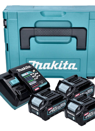 Kit de fuente de alimentación Makita 3x batería BL 4025 40 V máx. 2,5 Ah XGT + cargador DC 40 RA + Makpac