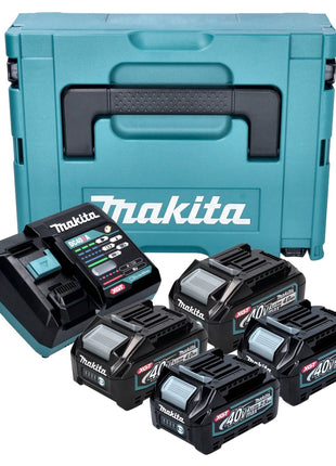 Kit source d'alimentation Makita 2x batterie BL 4025 40 V max. 2,5 Ah XGT + 2x batterie BL 4040 40 V max. 4,0 Ah XGT + chargeur DC 40 RA + Makpac.