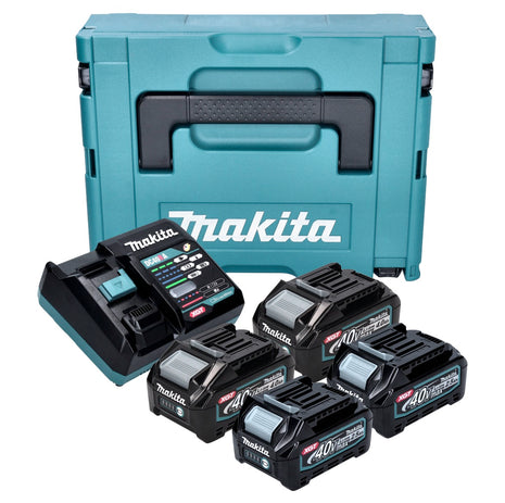 Kit de fuente de alimentación Makita 2x batería BL 4025 40 V máx. 2,5 Ah XGT + 2x batería BL 4040 40 V máx. 4,0 Ah XGT + cargador DC 40 RA + Makpac