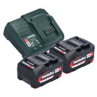 Metabo Basic Set 2x Li-Power Akkupack 18 V 4,0 Ah + Metabo SC 30 Ladegerät 12 - 18 V