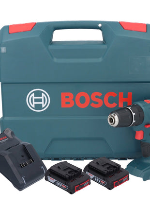 Perceuse à percussion sans fil Bosch GSB 18V-21 18 V 55 Nm + 2x batteries 2,0 Ah + chargeur + mallette en L