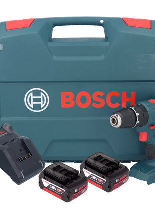 Taladro percutor inalámbrico Bosch GSB 18V-21 18 V 55 Nm + 2x baterías 4,0 Ah + cargador + maletín L