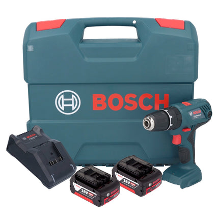 Bosch GSB 18V-21 Perceuse-visseuse à percussion sans fil 18 V 55 Nm + 2x batterie 4,0 Ah + chargeur + L-Case