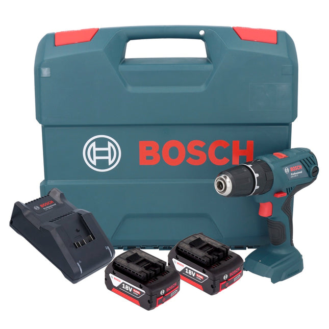 Bosch GSB 18V-21 Perceuse-visseuse à percussion sans fil 18 V 55 Nm + 2x batterie 4,0 Ah + chargeur + L-Case