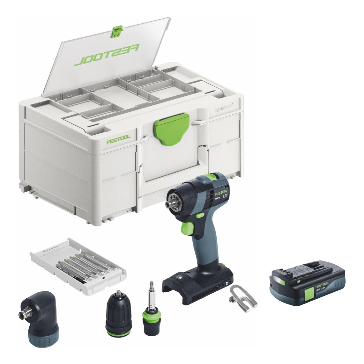 Festool TXS 18-Basic-Set Perceuse-visseuse sans fil 40Nm Brushless 18V + 1x Batterie 3,0Ah + Systainer - sans chargeur