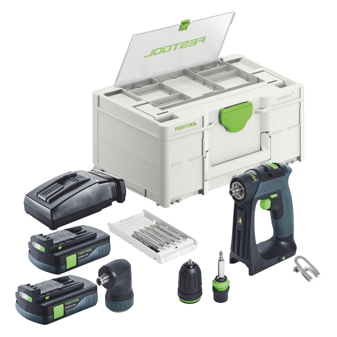 Festool CXS 18-3,0-Set Perceuse-visseuse sans fil 18 V 40 Nm Brushless + 1x batterie 3,0 Ah + chargeur + Systainer ( 576884 )
