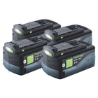 Festool Akku Set 4x BP 18 Li 5,0 ASI Akku 18 V 5,0 Ah / 5000 mAh Li-Ion ( 4x 577660 ) Bluetooth mit Ladestandanzeige - Toolbrothers