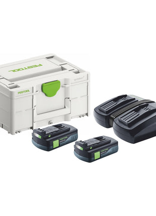 Festool Energie Set 2x BP 18 Li 3,0 C Akku 18 V 3,0 Ah / 3000 mAh Li-Ion ( 2x 577658 ) + TCL 6 DUO Doppel Ladegerät ( 577017 ) + Systainer - Toolbrothers