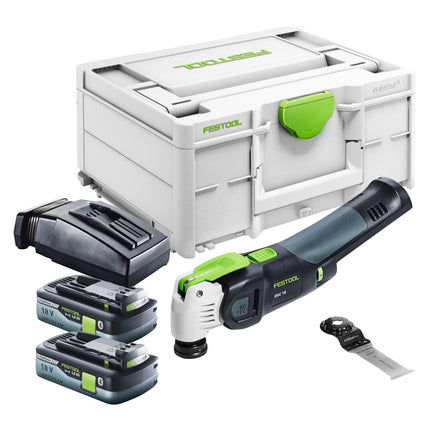 Festool VECTURO OSC 18 E-Basic Akku Oszillierer 18 V Starlock Max Brushless + 2x Akku 4,0 Ah + Ladegerät + Systainer - Toolbrothers