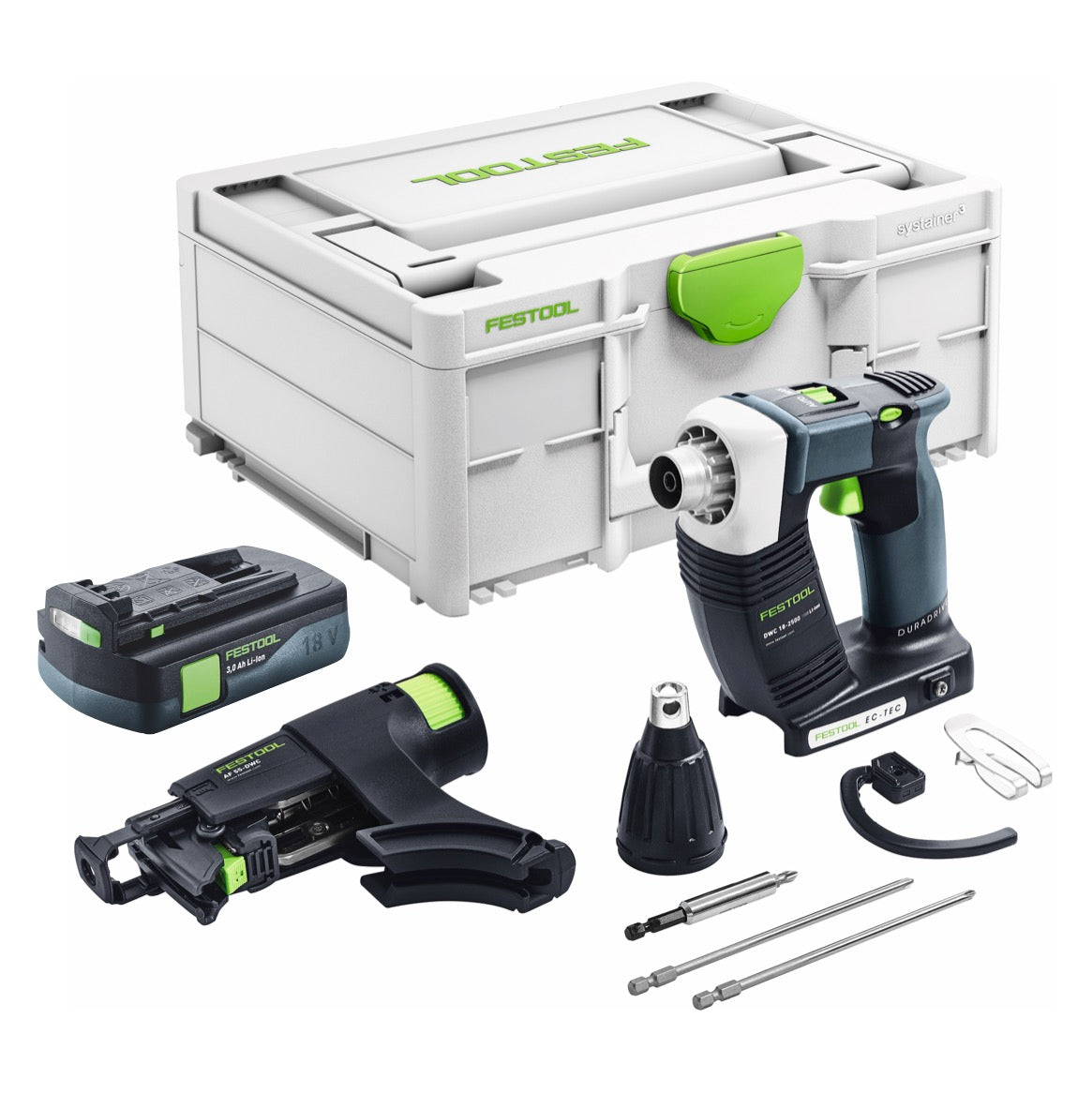 Festool DURADRIVE DWC 18-2500 Basic Visseuse de chantier sans fil 18 V 18 Nm Brushless + 1x batterie 3,0 Ah + Systainer - sans chargeur