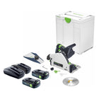 Festool TSC 55 KEB-Basic Akku Tauchsäge 18 V / 36 V ( 2x 18 V ) 160 mm Brushless + 2x Akku 3,0 Ah + Doppelladegerät + Systainer - Toolbrothers