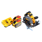 DeWalt DCS 575 X2 Scie circulaire 54 V FlexVolt 190 mm Brushless + 2x batterie 9,0 Ah + chargeur