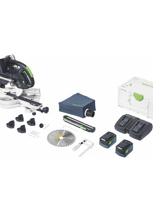 Festool KSC 60 EB 5,0 I-Plus KAPEX Akku Kapp Zugsäge 18 V / 36 V 216 mm ( 577665 ) Brushless + 2x Akku 5,0 Ah + Doppelladegerät + Systainer - Toolbrothers