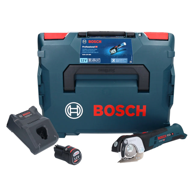 Bosch GUS 12V-300 Professional Cisaille universelle sans fil 12 V + 1x batterie 2,0 Ah + chargeur + L-Boxx