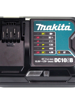 Kit source d'alimentation Makita (197658-5) 2x batterie BL 1021 B 12 V max. 2,0 Ah CXT + chargeur DC 10 SB + Makpac