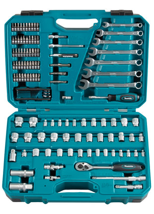 Makita Werkzeug Set 3/8" 1/4" 120 tlg. ( E-06616 ) Schraubendreher / Ratsche / Schraubenschlüssel / Bits + Koffer - Toolbrothers