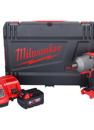 Clé à chocs sans fil Milwaukee M18 ONEFHIWF12-501X 18 V 1356 Nm 1/2" brushless + 1x batterie 5,0 Ah + chargeur + boîtier HD