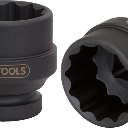 KS TOOLS 1" 12-kant-Kraft-Stecknuss, kurz, 50mm ( 450.0404 ) - Toolbrothers