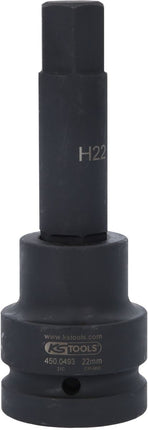 KS TOOLS 1" Kraft-Bit-Stecknuss Innensechskant, lang, 22mm ( 450.0493 ) - Toolbrothers