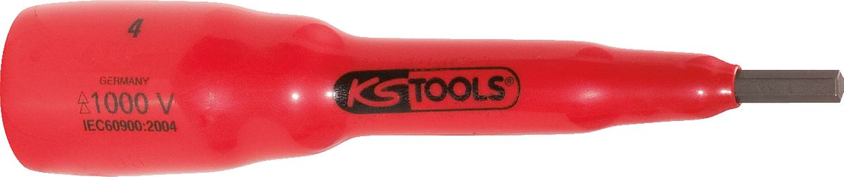 KS TOOLS Douille tournevis 1/2' avec revêtement isolant pour vis à six pans creux, 12 mm, longueur 118 mm ( 117.1166 )