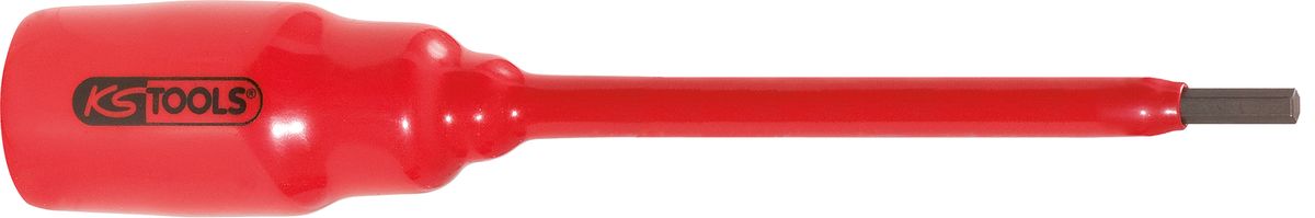 KS TOOLS Douille tournevis 1/2' avec revêtement isolant pour vis à six pans creux, 5 mm, longueur 267 mm ( 117.1173 )