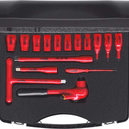 KS TOOLS Coffret de douilles isolées et cliquet, 1/2', 16 pcs ( 117.1860 )