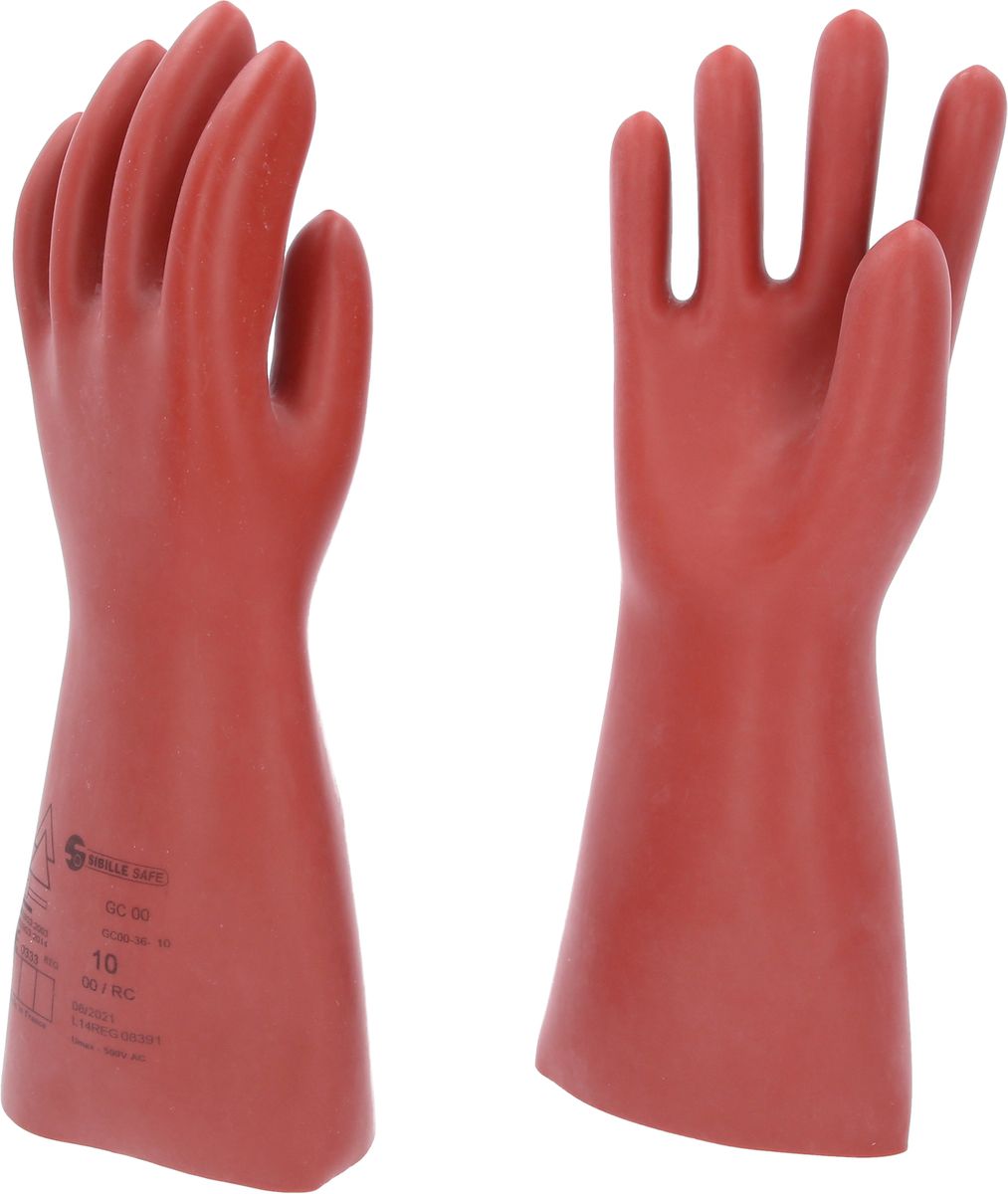 KS TOOLS Gant de protection pour électricien à protection mécanique, taille 10, classe 00, rouge ( 117.0066 )