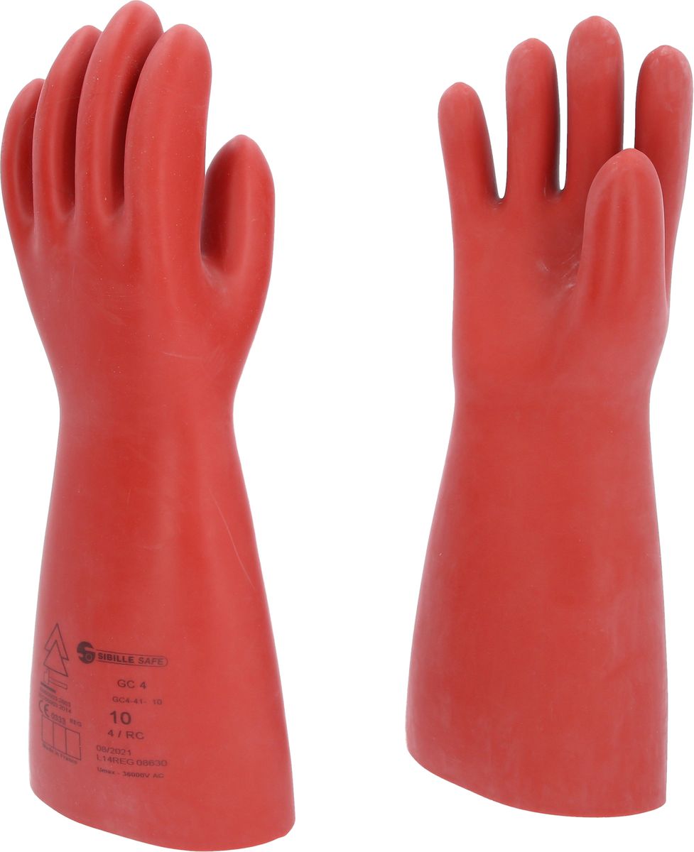 KS TOOLS Gant de protection pour électricien à protection mécanique, taille 10, classe 4, rouge ( 117.0081 )