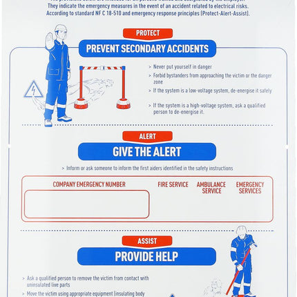 KS TOOLS Plaquette de premiers secours en cas d’électrocution ( 117.0171 )