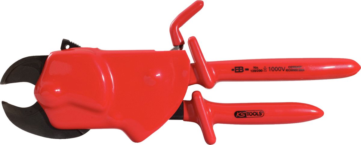 KS TOOLS Cisailles à cliquets à une main avec revêtement isolant, 310 mm ( 117.1246 )