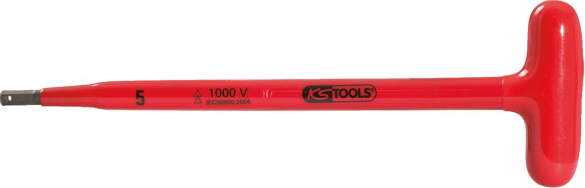 KS TOOLS Clé mâle à six pans creux poignée en T avec revêtement isolant, 10x300 mm ( 117.1691 )
