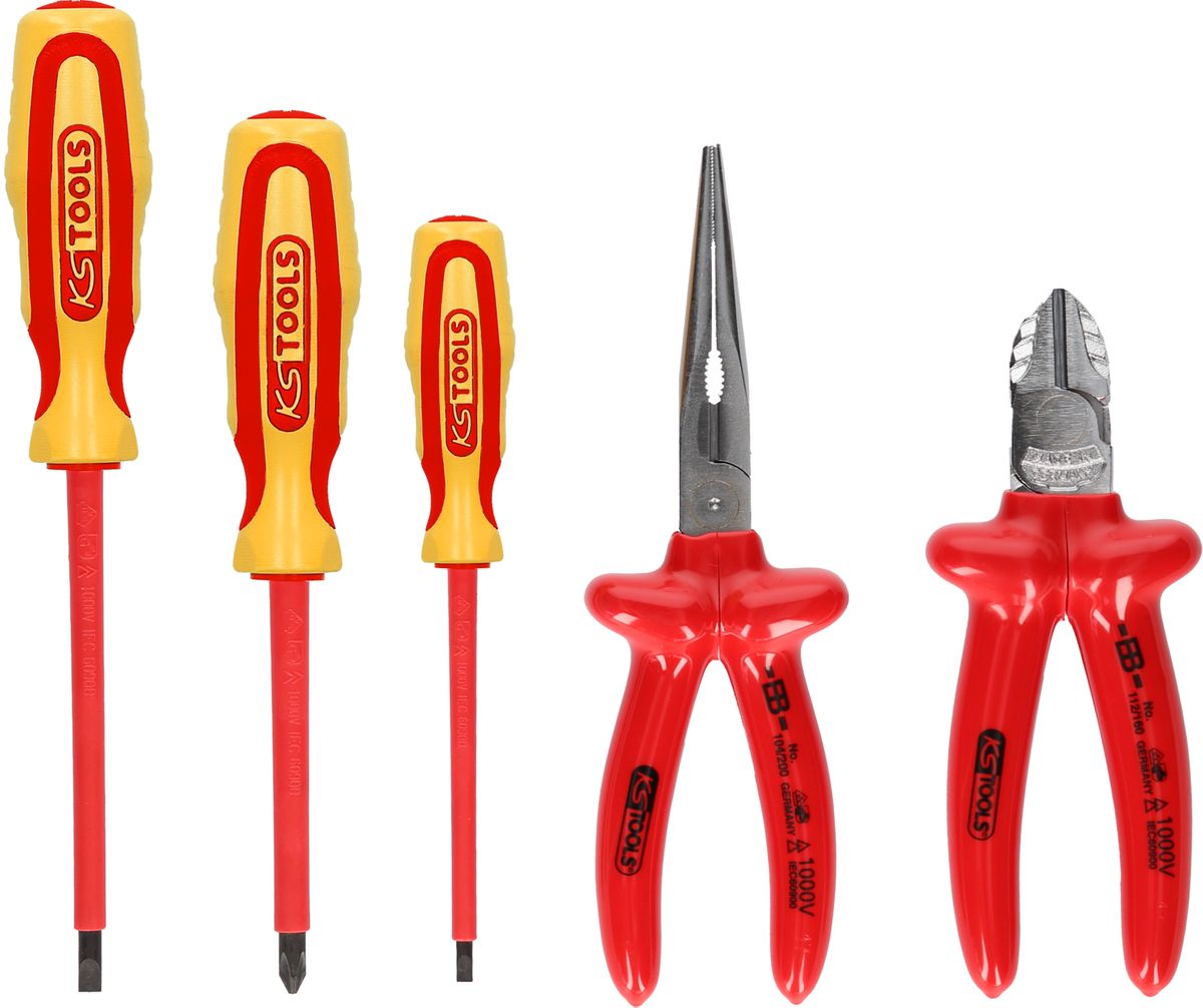 KS TOOLS Jeu de pinces et tournevis ERGOTORQUE VDE, 5 pcs variante 2 ( 117.1770 )
