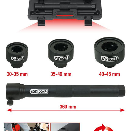 KS TOOLS Jeu de clés spéciales pour barres stabilisatrices et rotules de direction, 4 pcs ( 150.1125 )