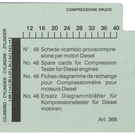 KS TOOLS Kompressions-Druckprüfgerät-Diagrammkarten-Satz für Dieselmotoren (VPE=48) ( 150.1657 ) - Toolbrothers