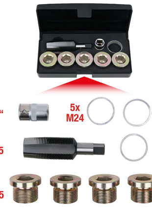 KS TOOLS Ölablassschrauben-Gewindereparatur-Satz, 12-tlg M24 x 1,5 ( 150.4950 ) - Toolbrothers