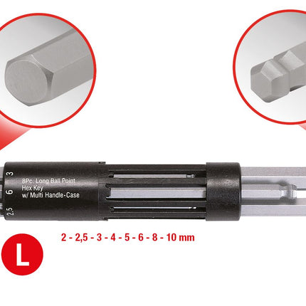 KS TOOLS 3 in 1 Innen6kant-Winkelstiftschlüssel-Satz,8-tlg lang, Kugelkopf ( 151.2100 ) - Toolbrothers