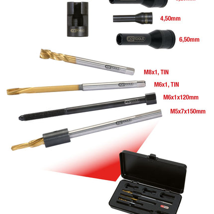 KS TOOLS Jeu d'extraction pour bougies, 8pcsM8x1,0 ( 152.1020 )